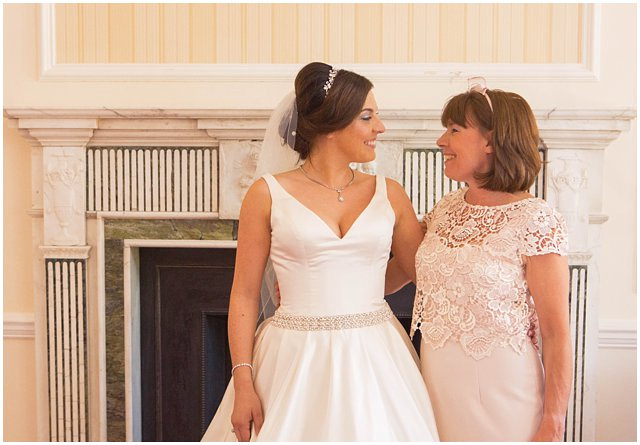 Bride and mother on wedding day