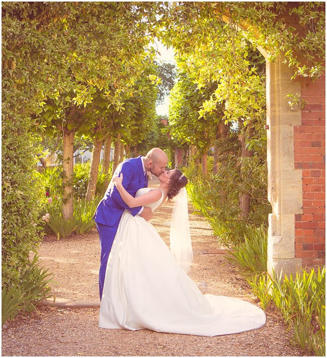 formal portrait in gardens of tylney hall by hampshire wedding photographer