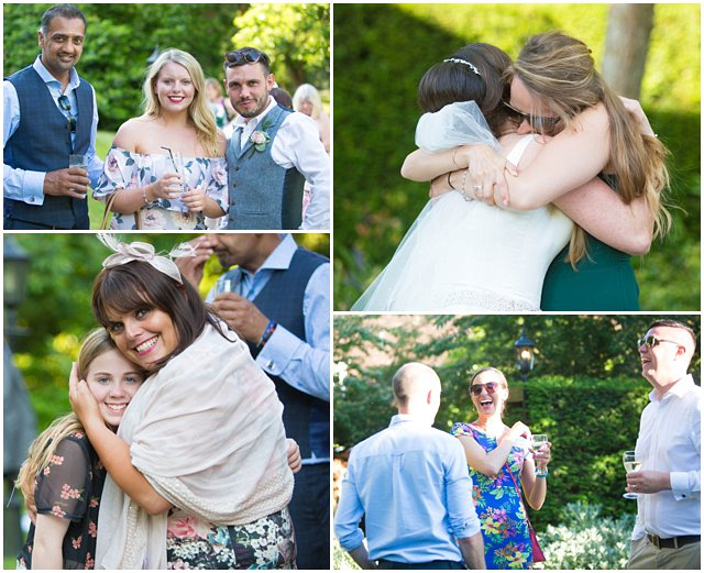 drinks reception in gardens of tylney hall by hampshire wedding photographer