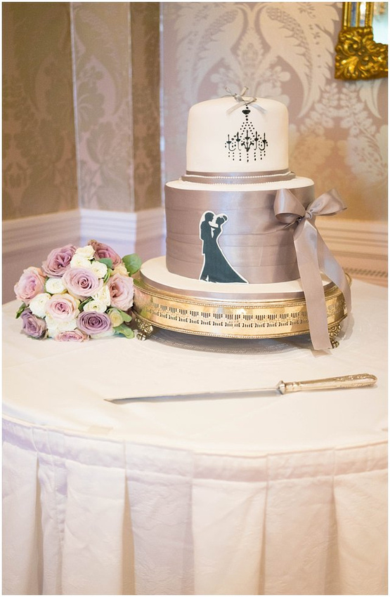 photo of cake during reception at tylney hall