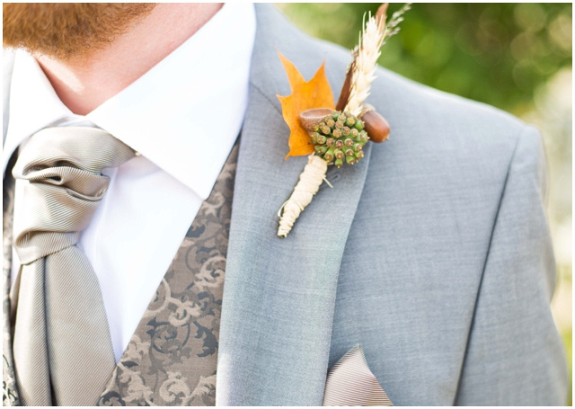 rustic boutonniere for a summer wedding at Hyde Barn