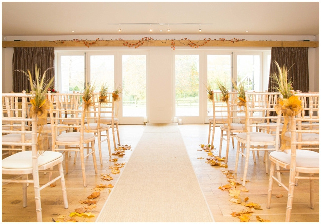 indoor ceremony at Hyde Barn