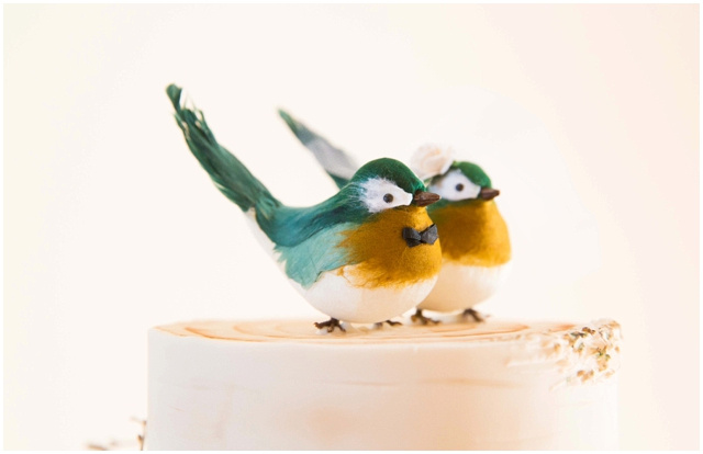 cake topper with birds 