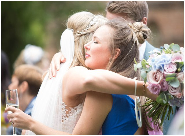 bride and wedding guest after ceremony