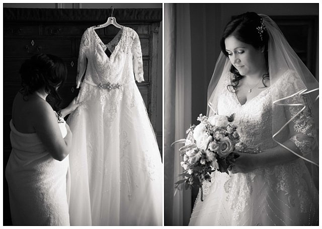 formal black and white portraits of bride