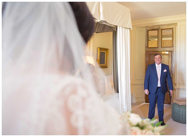 father's first look at Hampden House wedding