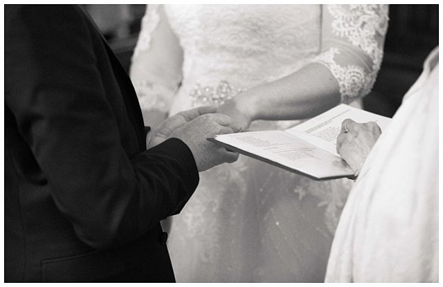 ring exchange St. Mary Magdalene Church for Hampden House wedding