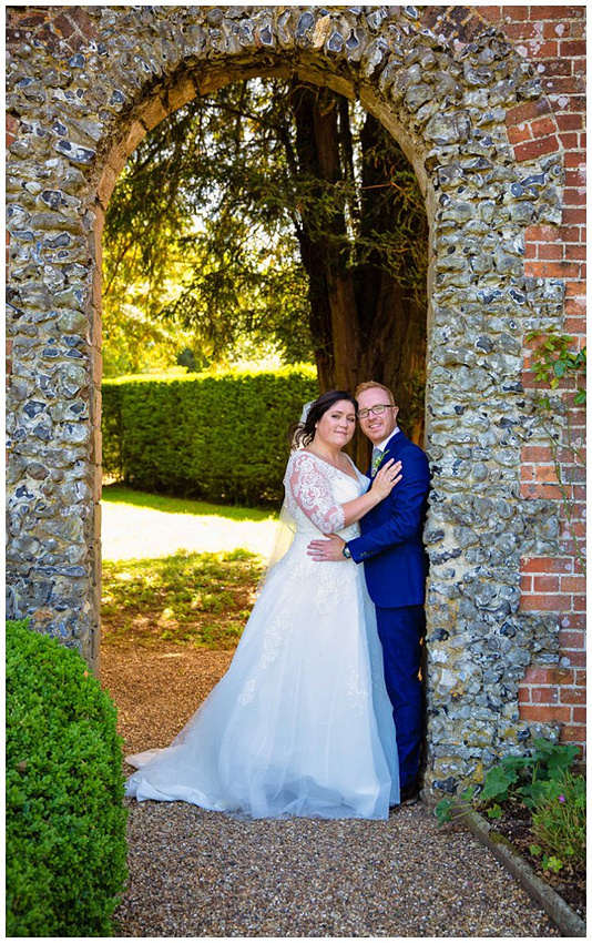 formal portrait of bride and groom at Hampden House 