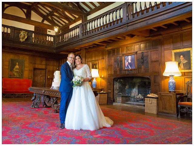 formal photo of bride and groom at Hampden House