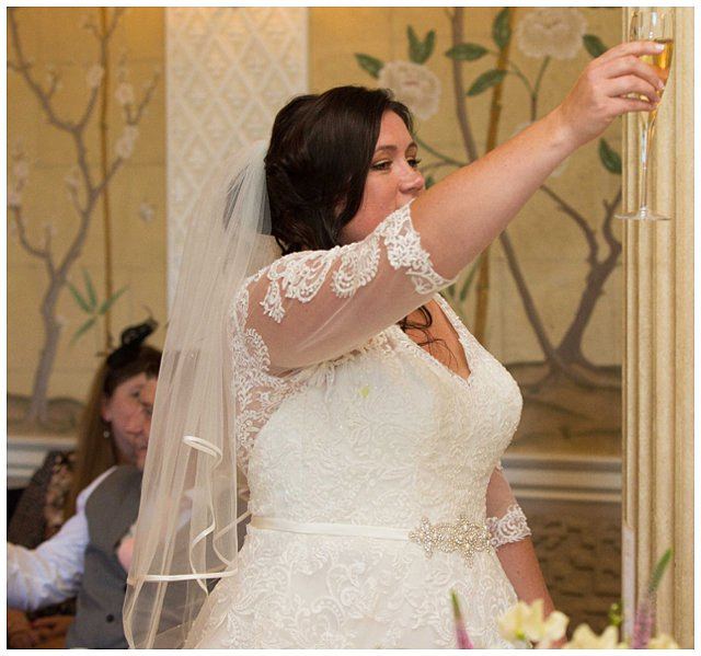 bride at wedding reception at Hampden House