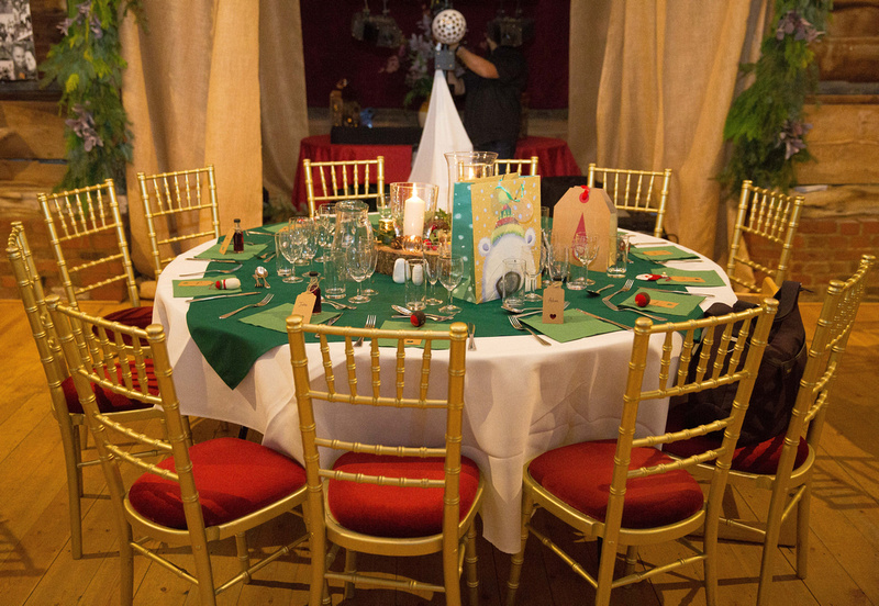 festive wedding breakfast table 