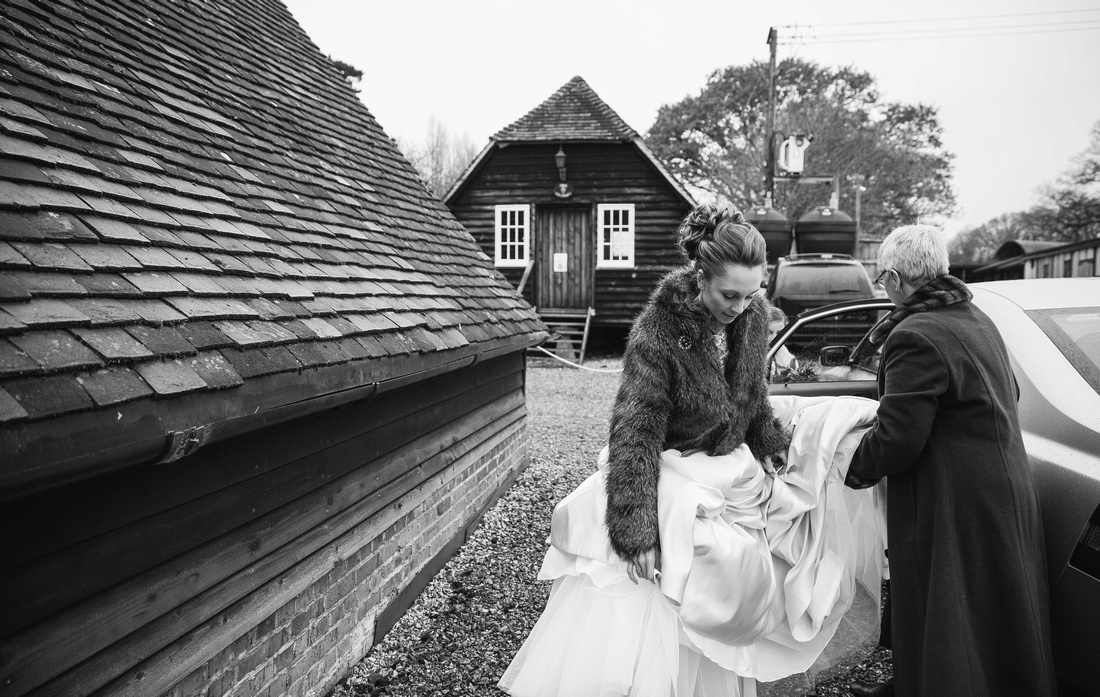 bride arriving for her wedding ceremony