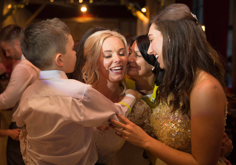 bride with family on dance floor